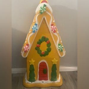 Christmas Holiday Time Light-up plastic Colorful Gingerbread House.